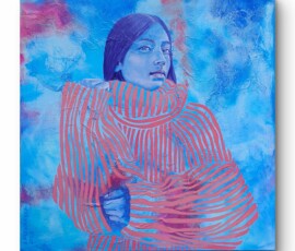 Kokon / 2026 / Joanna Radwańska Obraz akrylowy ze strukturą, format 50 x 50 cm, grube, pomalowane boki