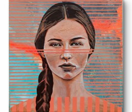 Żar / 2026 / Joanna Radwańska Obraz akrylowy ze strukturą, format 30 x 30 cm